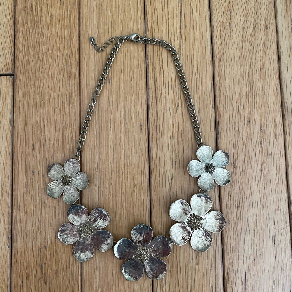 Gold Floral Statement Necklace